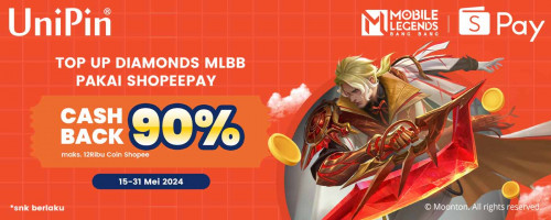 Top Up Diamonds MLBB di UniPin Dapatkan Cashback 90% Koin Shopee & Mainkan Starlight Member Bisa Dapetin Skin Nolan!